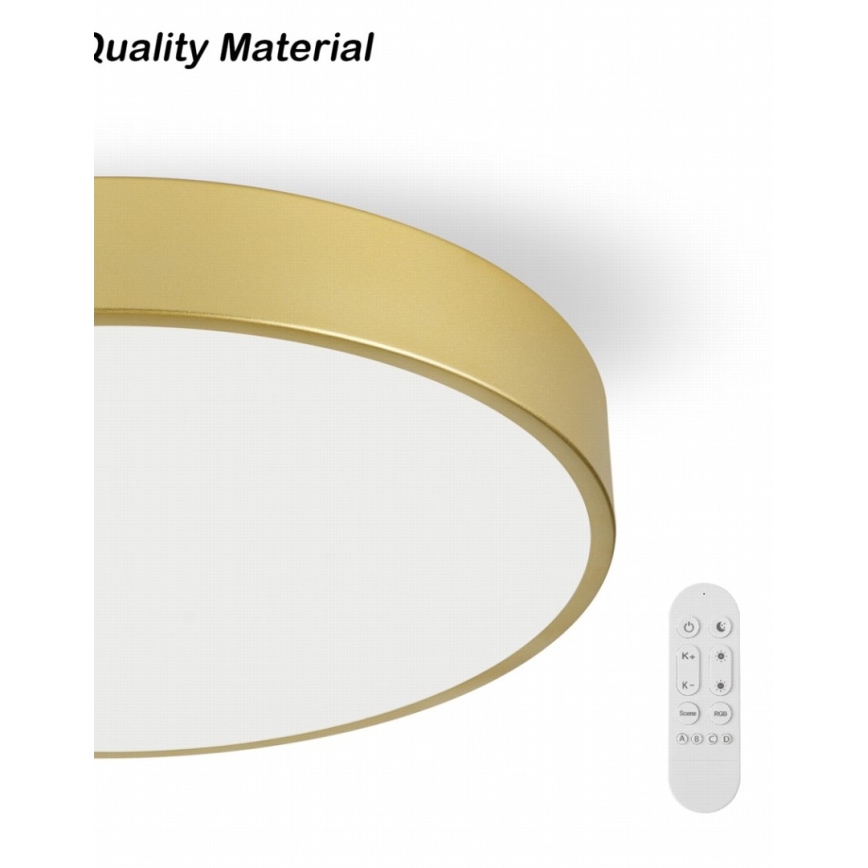 Immax NEO 07292L - Stmievateľné LED stropné svietidlo NEO LITE SEMPLICI LED/36W/230V 3000-6000K priemer 40 cm Wi-Fi Tuya zlatá + diaľkové ovládanie