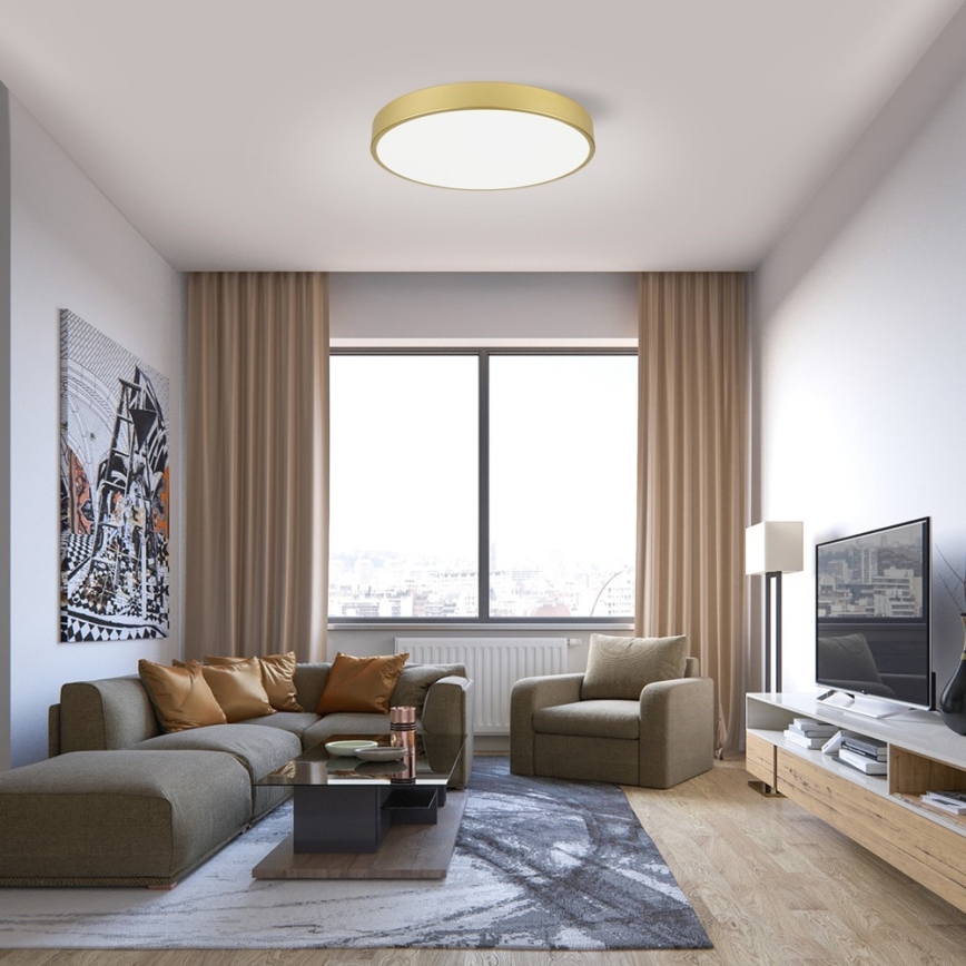 Immax NEO 07293L - LED stmievateľné stropné svietidlo NEO LITE SEMPLICI LED/60W/230V 3000-6000K pr. 60 cm Wi-Fi Tuya zlatá + diaľkové ovládanie