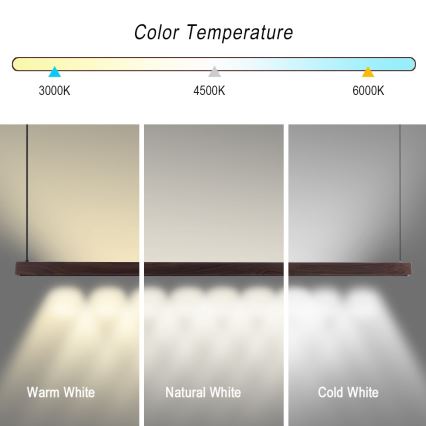 Immax NEO 07300L - LED stmievateľný luster na lankách MADEIRA LED/26W/230V Wi‑Fi Tuya 122 cm orech + diaľkové ovládanie