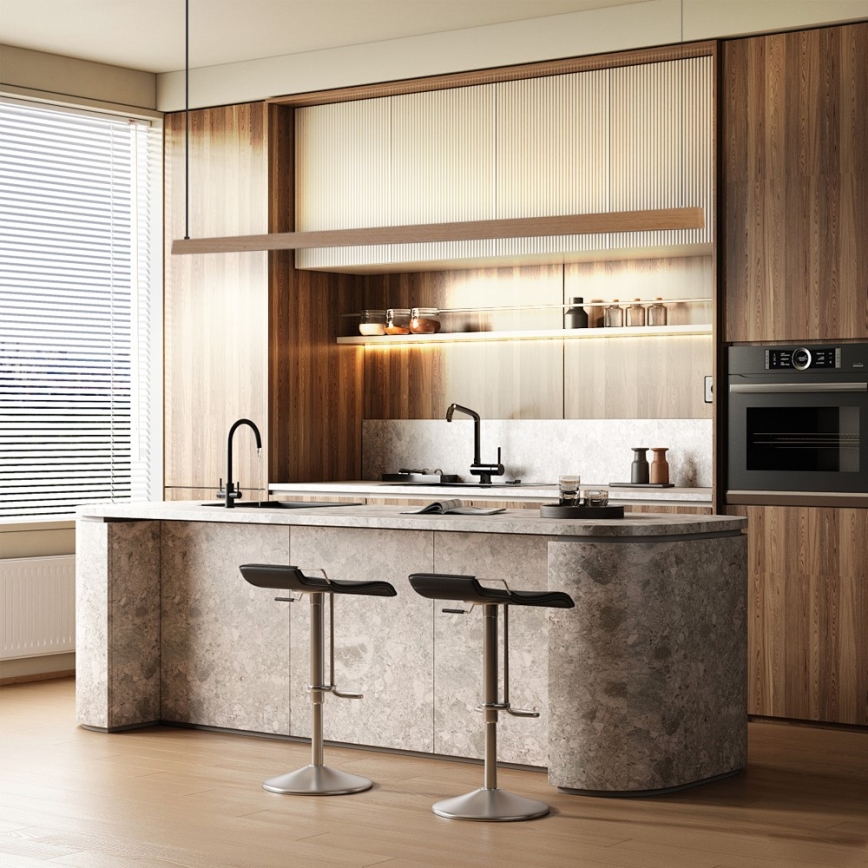 Immax NEO 07305L - stmievateľný LED luster na lanku MADEIRA LED/44W/230V Wi‑Fi Tuya 202 cm dub + diaľkové ovládanie