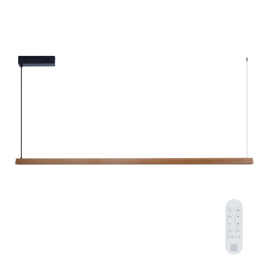 Immax NEO 07305L - stmievateľný LED luster na lanku MADEIRA LED/44W/230V Wi‑Fi Tuya 202 cm dub + diaľkové ovládanie