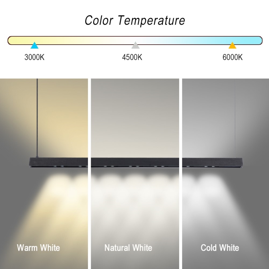 Immax NEO 07306L - LED stmievateľný závesný luster na lanku MADEIRA LED/26W/230V Wi‑Fi Tuya 122 cm čierny + diaľkové ovládanie