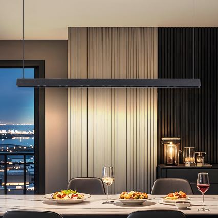 Immax NEO 07306L - LED stmievateľný závesný luster na lanku MADEIRA LED/26W/230V Wi‑Fi Tuya 122 cm čierny + diaľkové ovládanie