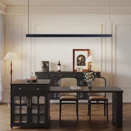 Immax NEO 07307L - LED stmievateľný luster na lane MADEIRA LED/33W/230V Wi-Fi Tuya 152 cm čierna + diaľkové ovládanie