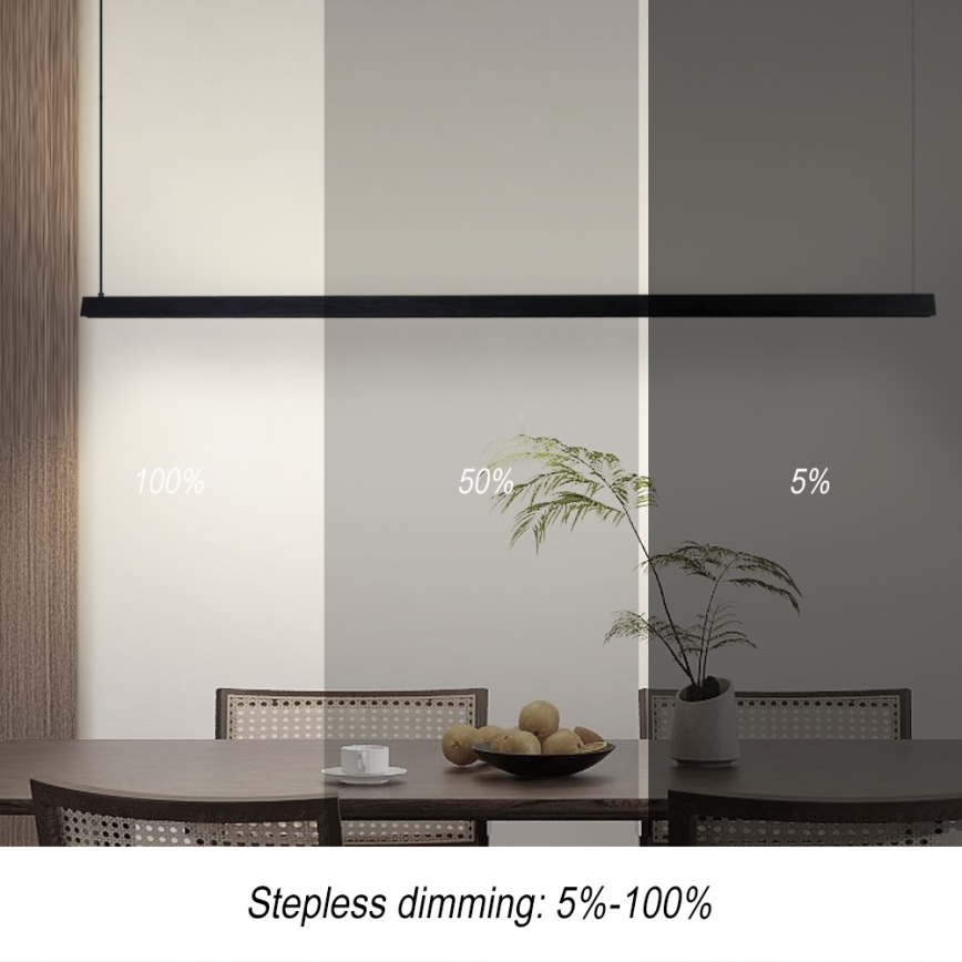 Immax NEO 07308L - Stmievateľný LED luster na lanku MADEIRA LED/44W/230V Wi-Fi Tuya 202 cm čierna + diaľkové ovládanie