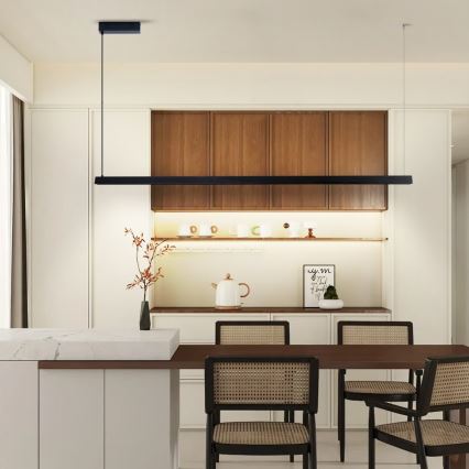 Immax NEO 07308L - Stmievateľný LED luster na lanku MADEIRA LED/44W/230V Wi-Fi Tuya 202 cm čierna + diaľkové ovládanie