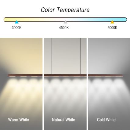 Immax NEO 07309L - stmievateľný LED závesný luster na lane so senzorom MADEIRA LED/37W/230V 157 cm orech