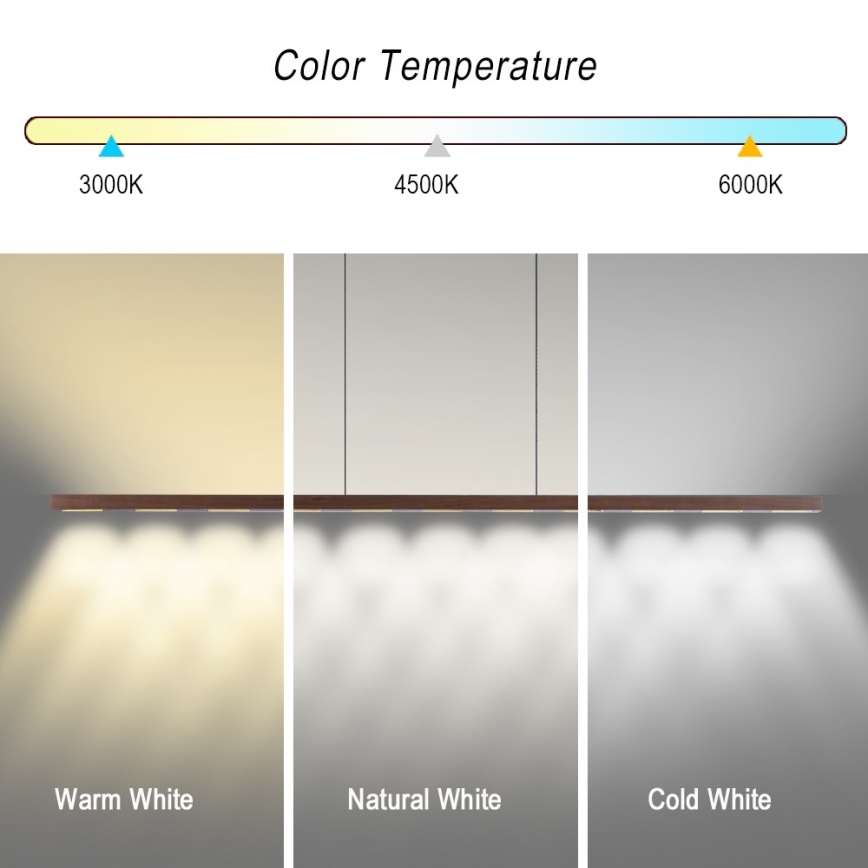 Immax NEO 07309L - stmievateľný LED závesný luster na lane so senzorom MADEIRA LED/37W/230V 157 cm orech