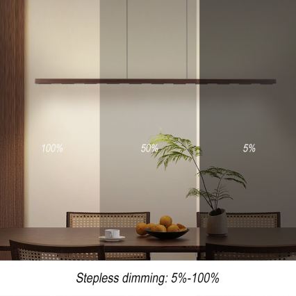 Immax NEO 07309L - stmievateľný LED závesný luster na lane so senzorom MADEIRA LED/37W/230V 157 cm orech