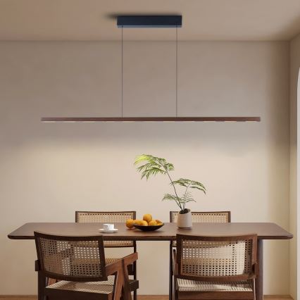 Immax NEO 07309L - stmievateľný LED závesný luster na lane so senzorom MADEIRA LED/37W/230V 157 cm orech