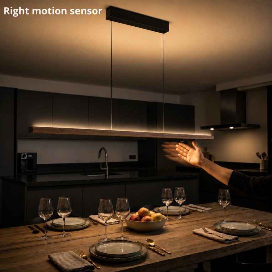 Immax NEO 07309L - stmievateľný LED závesný luster na lane so senzorom MADEIRA LED/37W/230V 157 cm orech