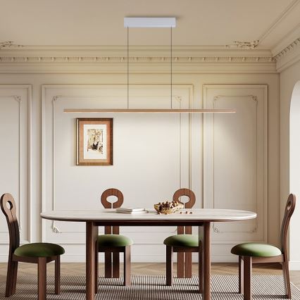 Immax NEO 07310L - LED stmievateľný luster na lane so senzorom MADEIRA LED/37W/230V 157 cm jaseň