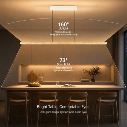 Immax NEO 07310L - LED stmievateľný luster na lane so senzorom MADEIRA LED/37W/230V 157 cm jaseň