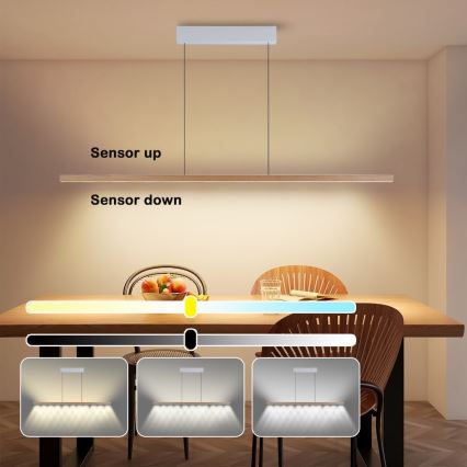 Immax NEO 07310L - LED stmievateľný luster na lane so senzorom MADEIRA LED/37W/230V 157 cm jaseň