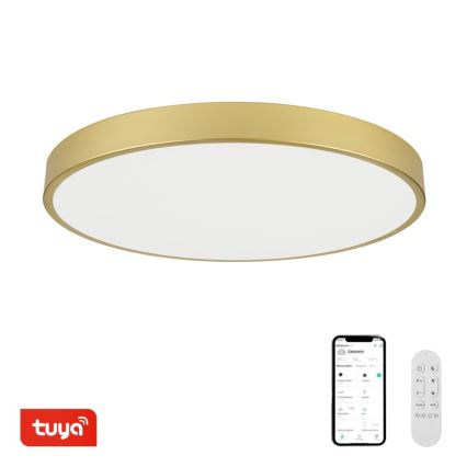 Immax NEO 07311L - LED stmievateľné stropné svietidlo SEMPLICI LED/96W/230V pr. 80 cm Wi-Fi Tuya zlatá + diaľkové ovládanie
