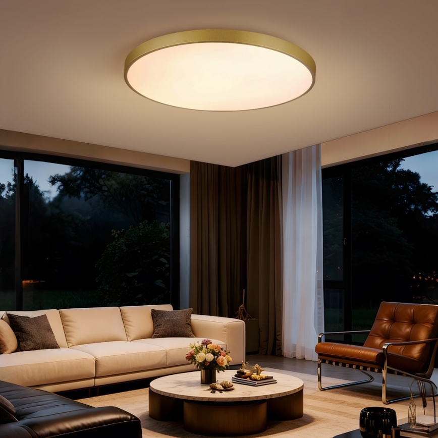 Immax NEO 07311L - LED stmievateľné stropné svietidlo SEMPLICI LED/96W/230V pr. 80 cm Wi-Fi Tuya zlatá + diaľkové ovládanie