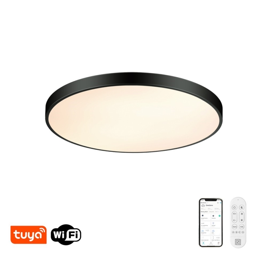 Immax NEO 07313L - LED stmievateľné stropné svietidlo SEMPLICI LED/96W/230V pr. 80 cm Wi-Fi Tuya čierna + diaľkové ovládanie