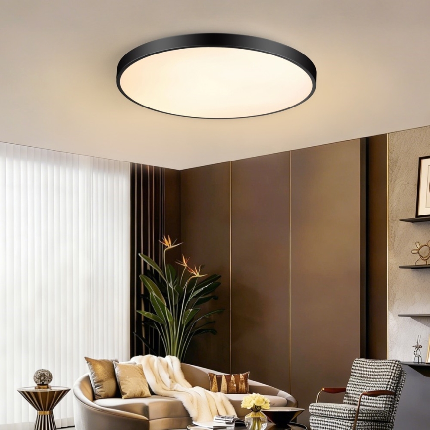 Immax NEO 07313L - LED stmievateľné stropné svietidlo SEMPLICI LED/96W/230V pr. 80 cm Wi-Fi Tuya čierna + diaľkové ovládanie