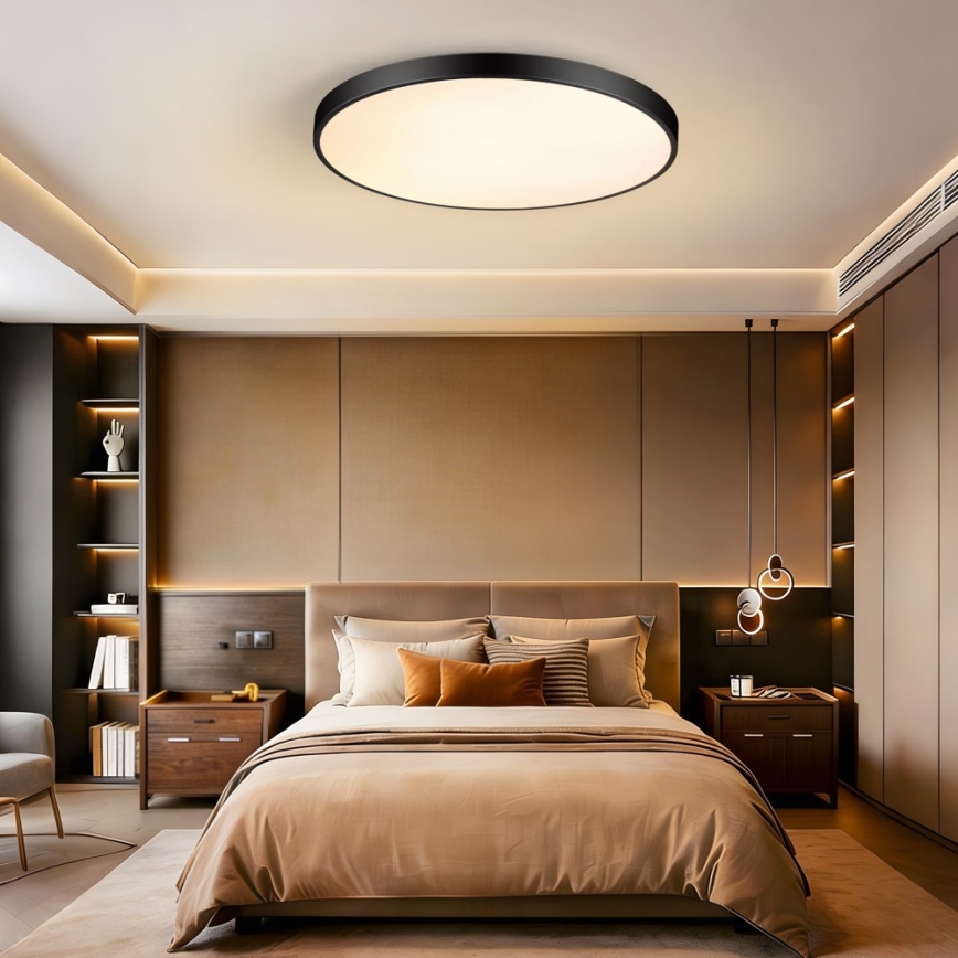 Immax NEO 07313L - LED stmievateľné stropné svietidlo SEMPLICI LED/96W/230V pr. 80 cm Wi-Fi Tuya čierna + diaľkové ovládanie
