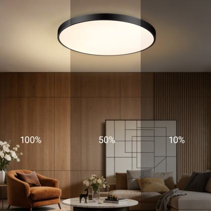 Immax NEO 07313L - LED stmievateľné stropné svietidlo SEMPLICI LED/96W/230V pr. 80 cm Wi-Fi Tuya čierna + diaľkové ovládanie