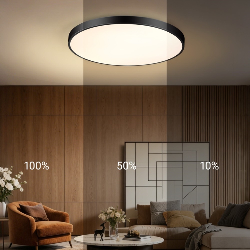 Immax NEO 07313L - LED stmievateľné stropné svietidlo SEMPLICI LED/96W/230V pr. 80 cm Wi-Fi Tuya čierna + diaľkové ovládanie