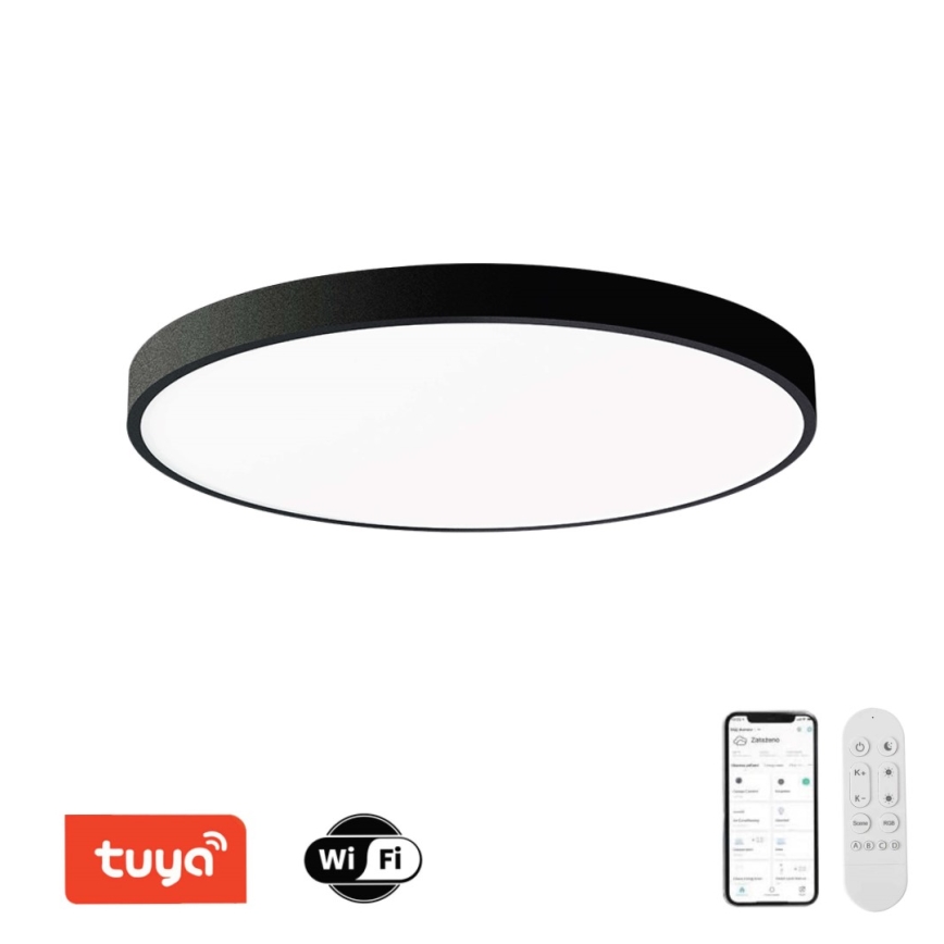 Immax NEO 07314L - LED stmievateľné stropné svietidlo SEMPLICI LED/128W/230V pr. 100 cm Wi-Fi Tuya čierna + diaľkové ovládanie
