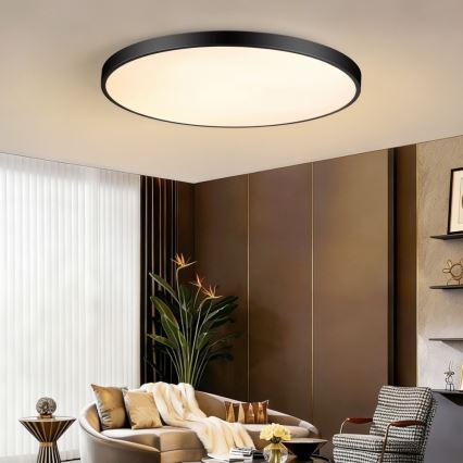 Immax NEO 07314L - LED stmievateľné stropné svietidlo SEMPLICI LED/128W/230V pr. 100 cm Wi-Fi Tuya čierna + diaľkové ovládanie