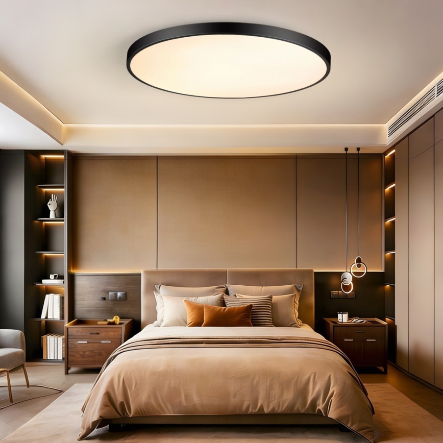 Immax NEO 07314L - LED stmievateľné stropné svietidlo SEMPLICI LED/128W/230V pr. 100 cm Wi-Fi Tuya čierna + diaľkové ovládanie