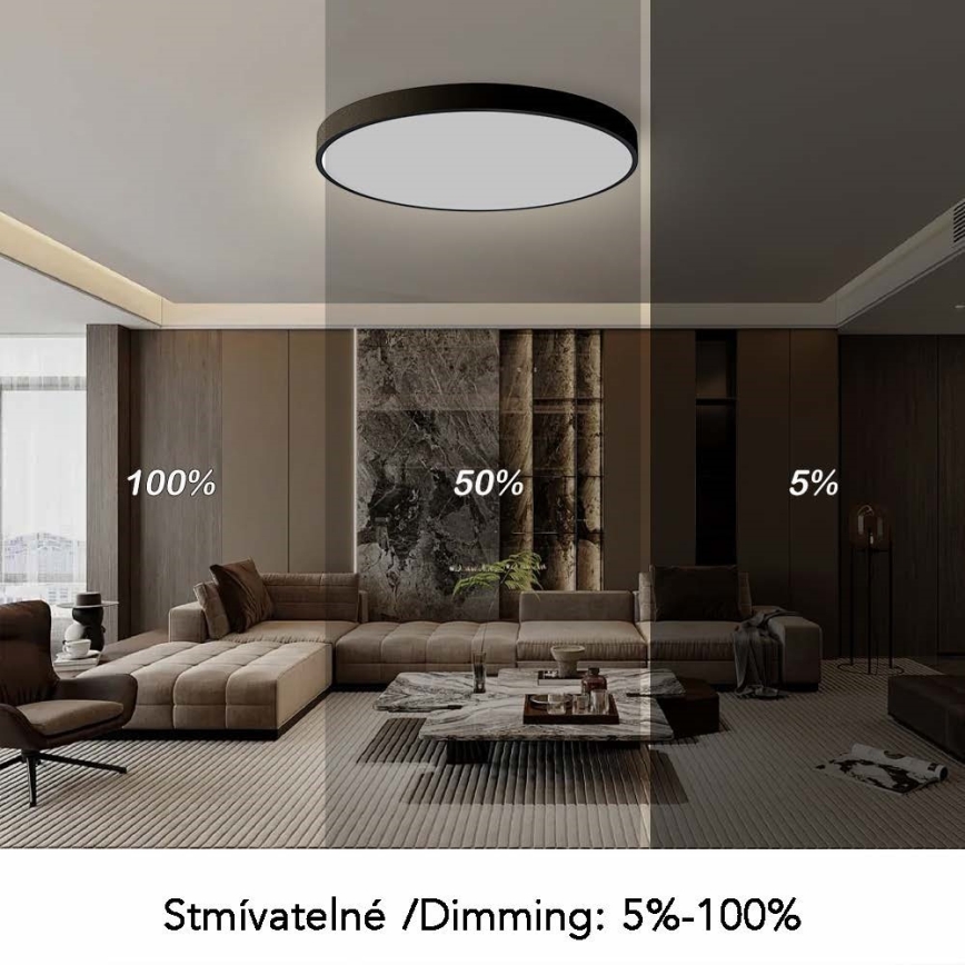 Immax NEO 07314L - LED stmievateľné stropné svietidlo SEMPLICI LED/128W/230V pr. 100 cm Wi-Fi Tuya čierna + diaľkové ovládanie