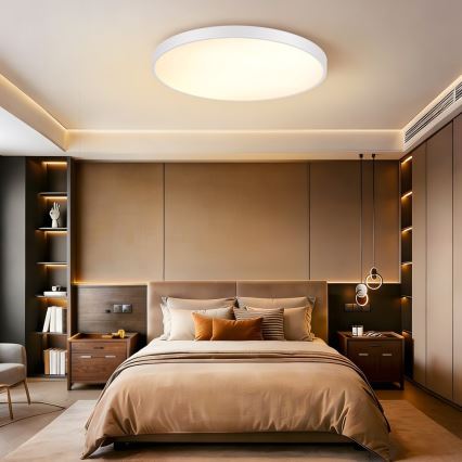 Immax NEO 07315L - Stmievateľné LED stropné svietidlo SEMPLICI LED/96W/230V pr. 80 cm Wi‑Fi Tuya biela + diaľkové ovládanie
