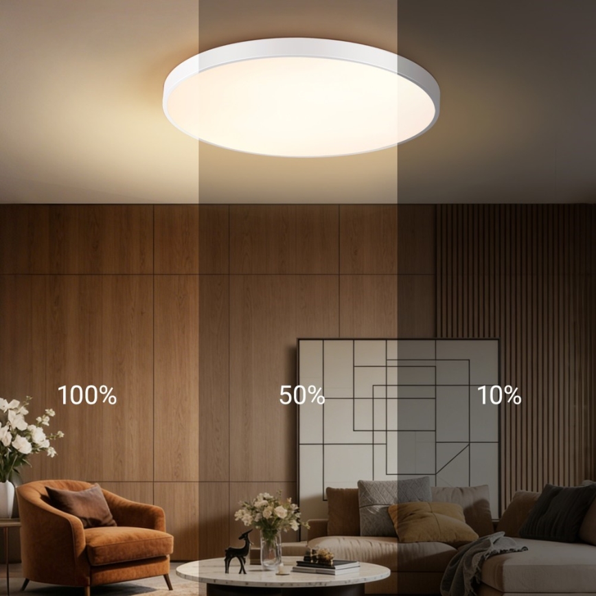 Immax NEO 07315L - Stmievateľné LED stropné svietidlo SEMPLICI LED/96W/230V pr. 80 cm Wi‑Fi Tuya biela + diaľkové ovládanie