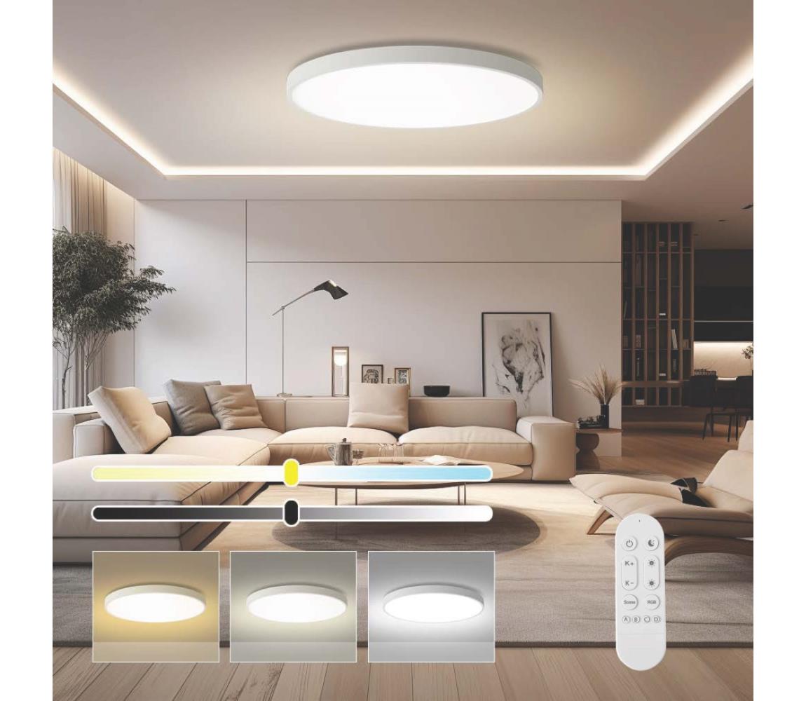 NEO 07316L-LED stmievateľné stropné svietidlo SEMPLICI 128W/230V pr.100cm Wi-Fi Tuya biela + diaľkový ovládač (DO) 07316L