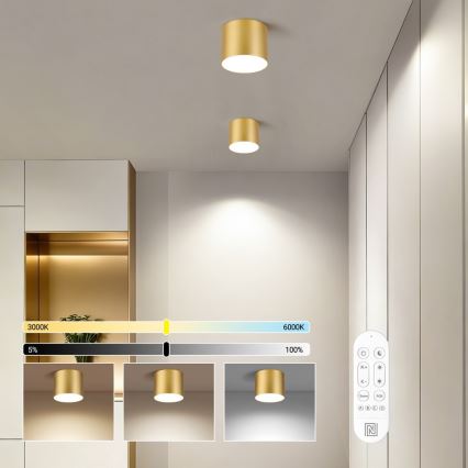 Immax NEO 07317L - LED stmievateľné stropné svietidlo RONDATE LED/18W/230V pr. 11,5cm Wi-Fi Tuya zlatá
