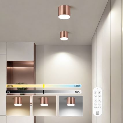 Immax NEO 07319L - LED stmievateľné stropné svietidlo RONDATE LED/18W/230V priemer 11,5 cm Wi-Fi Tuya ružové zlato