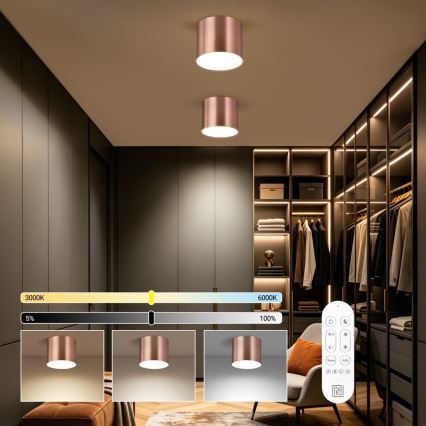 Immax NEO 07320L - LED stmievateľné stropné svietidlo RONDATE LED/32W/230V priemer 16,5 cm Wi-Fi Tuya ružové zlato