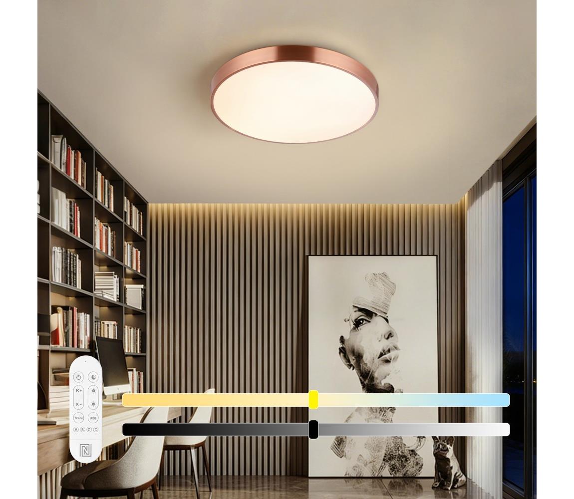 NEO 07321L-LED stmievateľné stropné svietidlo NEO LITE SEMPLICI 36W/230V, priemer 40 cm, medené, s diaľkovým ovládaním 07321L