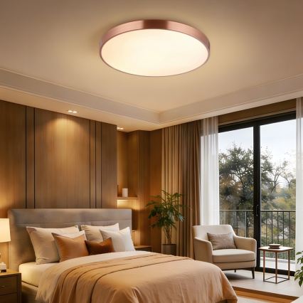 Immax NEO 07322L - stmievateľné LED stropné svietidlo NEO LITE SEMPLICI LED/60W/230V, priemer 60 cm, Tuya, ružové zlato + diaľkové ovládanie