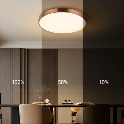 Immax NEO 07322L - stmievateľné LED stropné svietidlo NEO LITE SEMPLICI LED/60W/230V, priemer 60 cm, Tuya, ružové zlato + diaľkové ovládanie