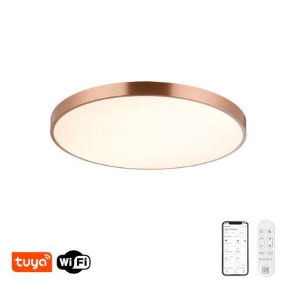 Immax NEO 07323L - LED stmievateľné stropné svietidlo SEMPLICI LED/96W/230V pr. 80 cm Wi-Fi Tuya ružové zlato + diaľkové ovládanie