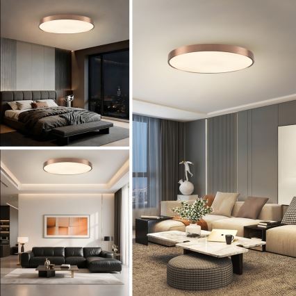 Immax NEO 07323L - LED stmievateľné stropné svietidlo SEMPLICI LED/96W/230V pr. 80 cm Wi-Fi Tuya ružové zlato + diaľkové ovládanie