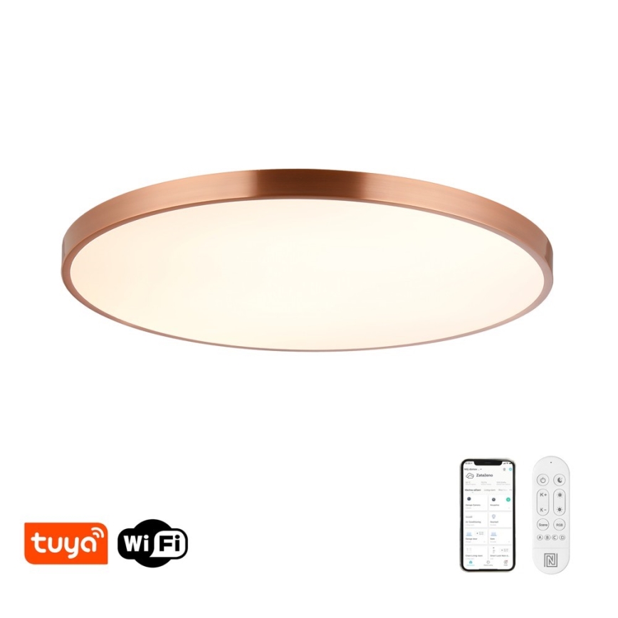 Immax NEO 07324L - LED stmievateľné stropné svietidlo SEMPLICI LED/128 W/230 V priemer 100 cm, Wi-Fi Tuya, zlaté + diaľkové ovládanie