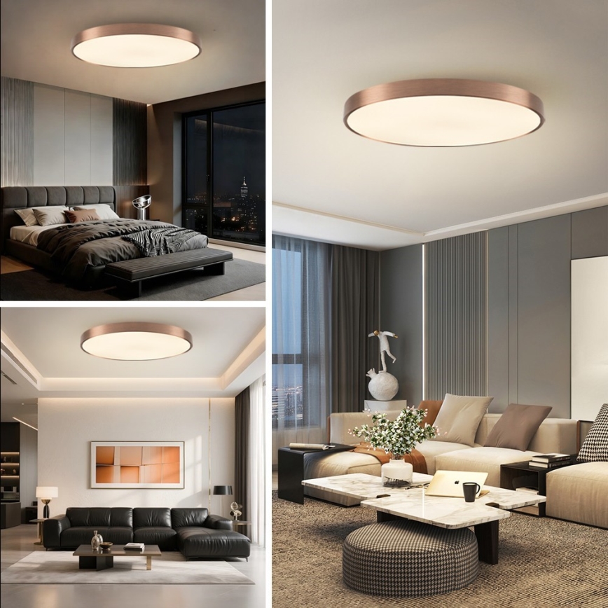 Immax NEO 07324L - LED stmievateľné stropné svietidlo SEMPLICI LED/128 W/230 V priemer 100 cm, Wi-Fi Tuya, zlaté + diaľkové ovládanie