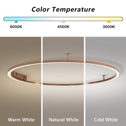 Immax NEO 07325-120C - LED Stmievateľné stropné svietidlo FINO LED/72W/230V 120 cm Tuya ružové zlato + diaľkové ovládanie
