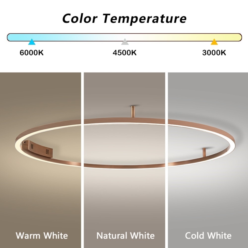 Immax NEO 07325-120C - LED Stmievateľné stropné svietidlo FINO LED/72W/230V 120 cm Tuya ružové zlato + diaľkové ovládanie