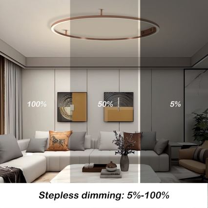 Immax NEO 07325-120C - LED Stmievateľné stropné svietidlo FINO LED/72W/230V 120 cm Tuya ružové zlato + diaľkové ovládanie