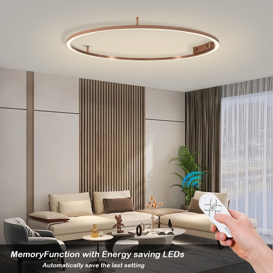 Immax NEO 07325-120C - LED Stmievateľné stropné svietidlo FINO LED/72W/230V 120 cm Tuya ružové zlato + diaľkové ovládanie