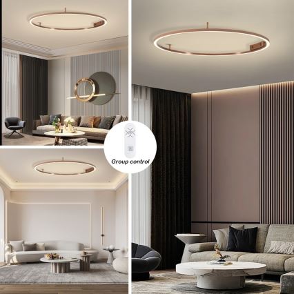 Immax NEO 07325-120C - LED Stmievateľné stropné svietidlo FINO LED/72W/230V 120 cm Tuya ružové zlato + diaľkové ovládanie