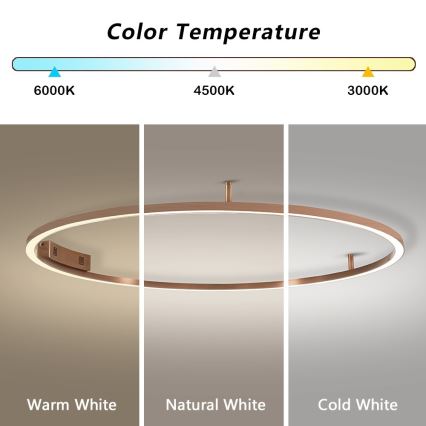 Immax NEO 07325-120C - Stmievateľné LED stropné svietidlo FINO LED/72W/230V 120 cm Tuya rose gold + diaľkové ovládanie