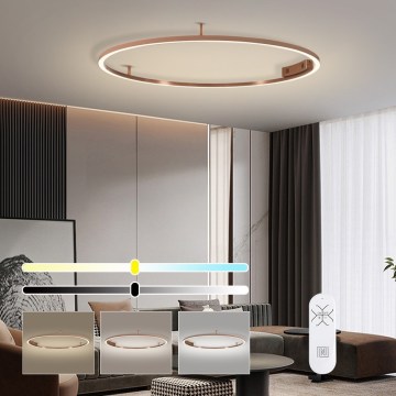 Immax NEO 07325-120C - Stmievateľné LED stropné svietidlo FINO LED/72W/230V 120 cm Tuya rose gold + diaľkové ovládanie