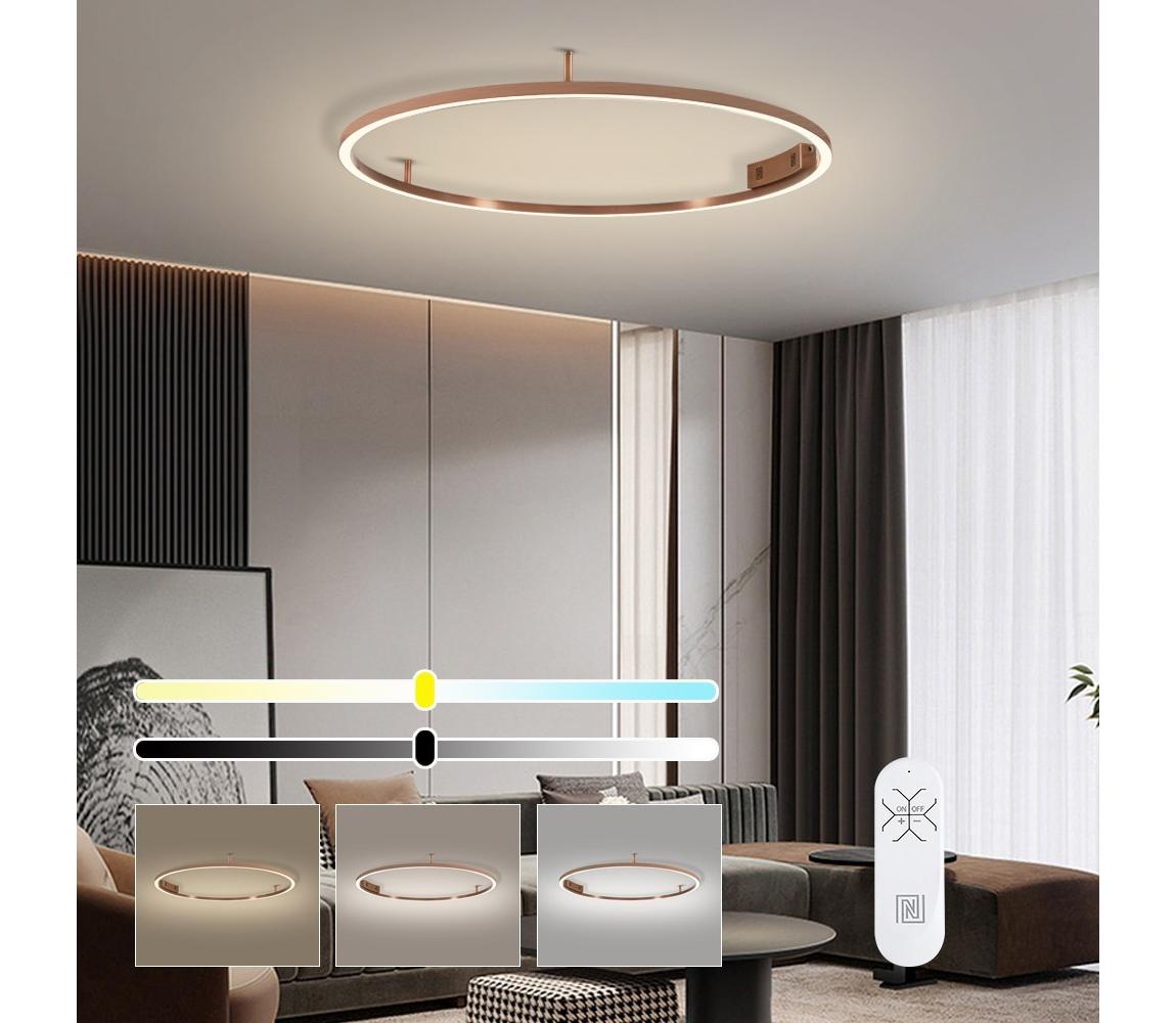 NEO 07326-80C-LED Stmievateľné stropné svietidlo FINO LED/55W/230V 80 cm Tuya ružové zlato + diaľkové ovládanie 07326-80C